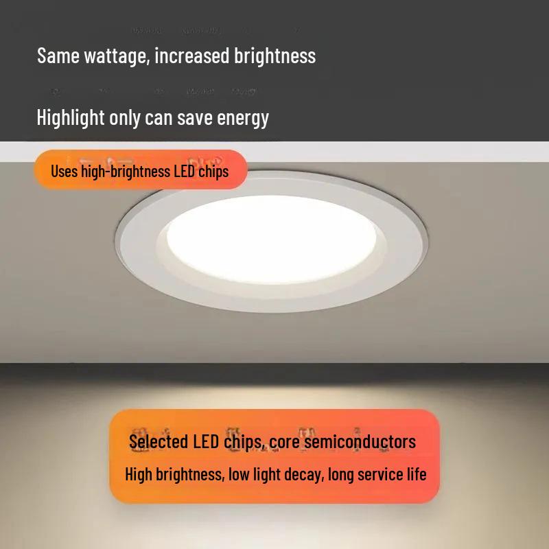 Ultra-Thin Embedded LED Downlight - 5W/9W/12W/18W Ceiling Spotlight for Commercial Stores