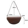 Women Vintage Solid Color Flap Small Saddle Shoulder Underarm Bag Fashion PU Leather Wide Strap Crossbody Bag