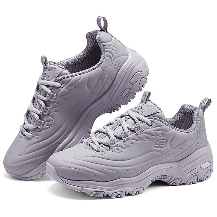 Skechers DLites Мягкие Удобные Универсальные Низкие Повседневные Беговые Кроссовки Женские Кроссовки Фиолетово-Серые 150243-LAV