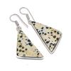 Natural Dalmation Jasper Gemstone 925 Sterling Silver Jewelry Earring 1.97" L1r70