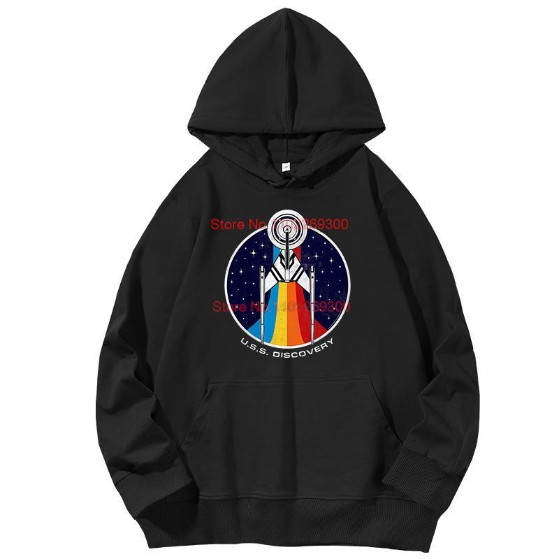 Discovery Retro Ship Circle Fashion Graphic Hooded Sweatshirts Cotton Long Sleeves Pullover Hoodies Unisex Sports Sweatshirt