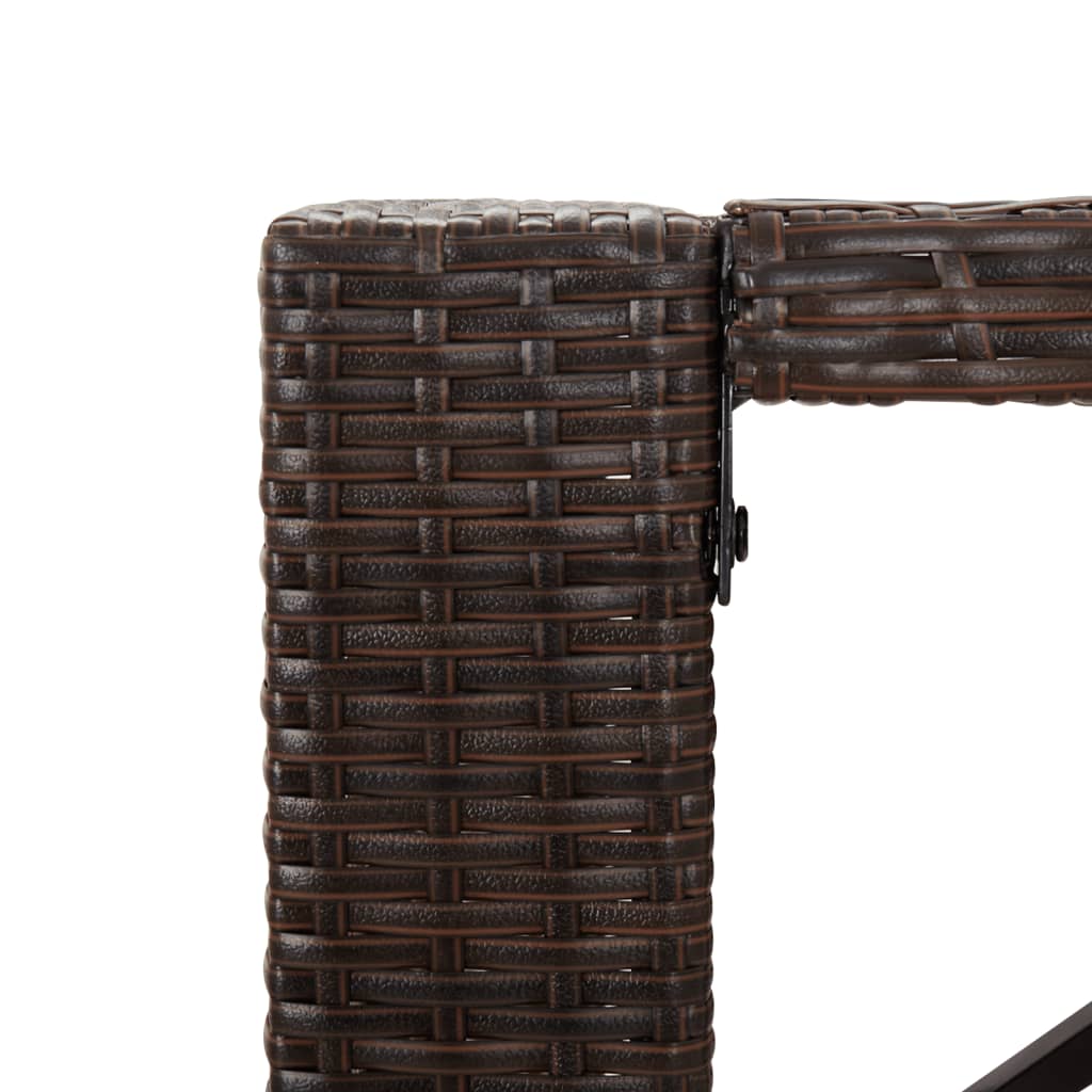 9 piece garden bar set with cushions brown poly rattan