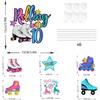 7Pcs Rolling into 10 Theme Cake Toppers Sets Roller Skate Happy 10th Birthday Themed Set Cake Decoration Girls Club Rolling 10 Years Old Supplies