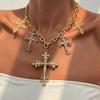 Fashion Diamond Cross Necklace Personalised Trendy Female Cross Chain Necklace