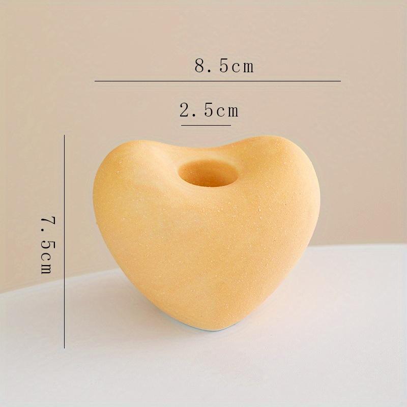 Heart-shaped Cherry Ceramic Candle Holders Desk Decoration Romantic Candlestick Wax Melt Burner Candle Stand Modern Home Decor