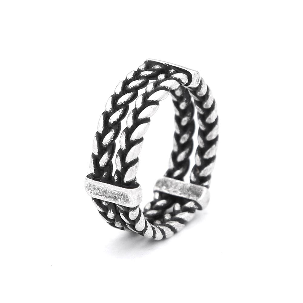 Vintage Fashion Braided Rings for Men Women Stainless Steel Simple Couple Wedding Bands for Lovers Party Jewelry Gifts Wholesale