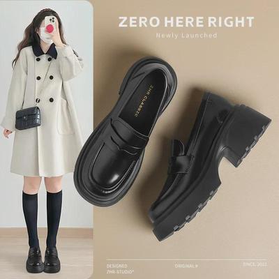 Женские кожаные лоферы ZHR 2024 года в британском ретро-стиле — универсальная, элегантная обувь во французском стиле