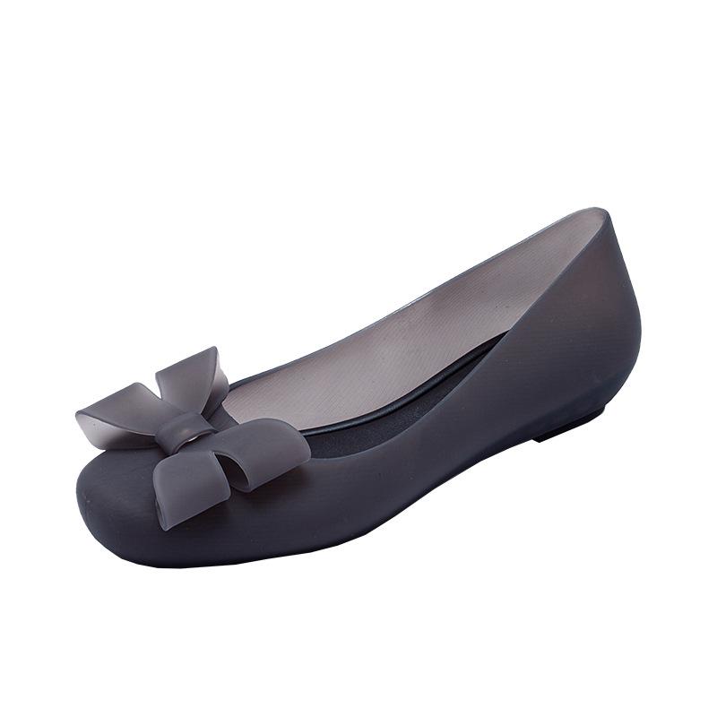 2024 Women's Bow Jelly Sandals: Thick Sole, Soft Material, Casual Low-Cut Beach Shoes