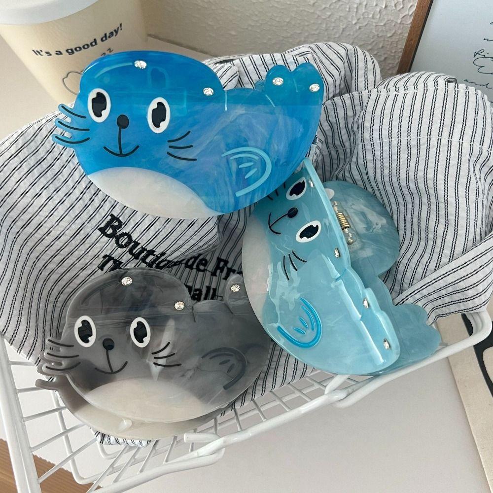 Acetic Acid Sea Lion Hair Claw Creative Geometry Shark Clip Ocean Animal Hair Clip Vacation