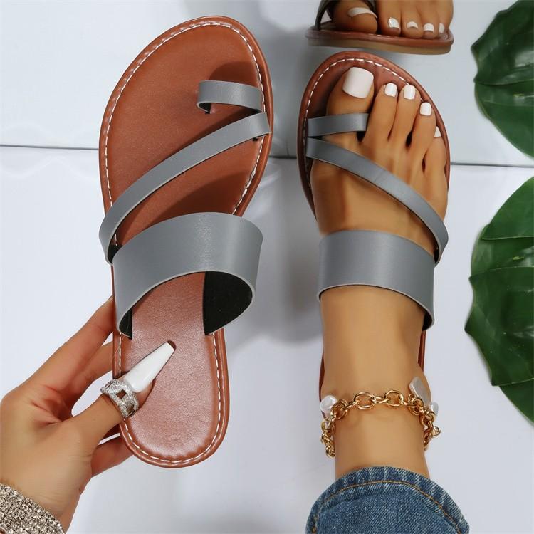 2024 Summer Flat Sandals Women Slippers Fashion Open Toe Outdoor Slippers Casual Beach Women's Shoes Plus Size Zapatos De Mujer