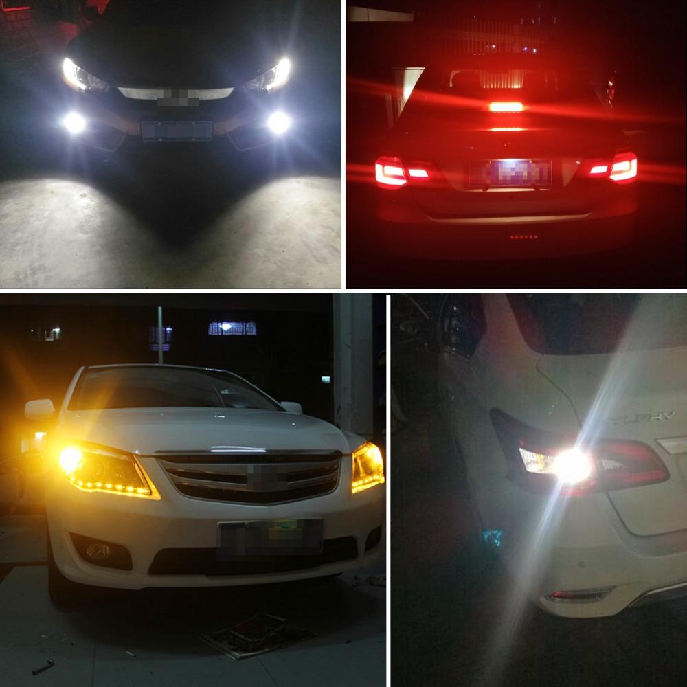2pcs Bright LED 1156 BA15S P21W LED Light Bulbs 1:1 Size for Back Up Reverse Lights Brake Tail Lights Turn Signal Lights 12VBack Up Lights 1