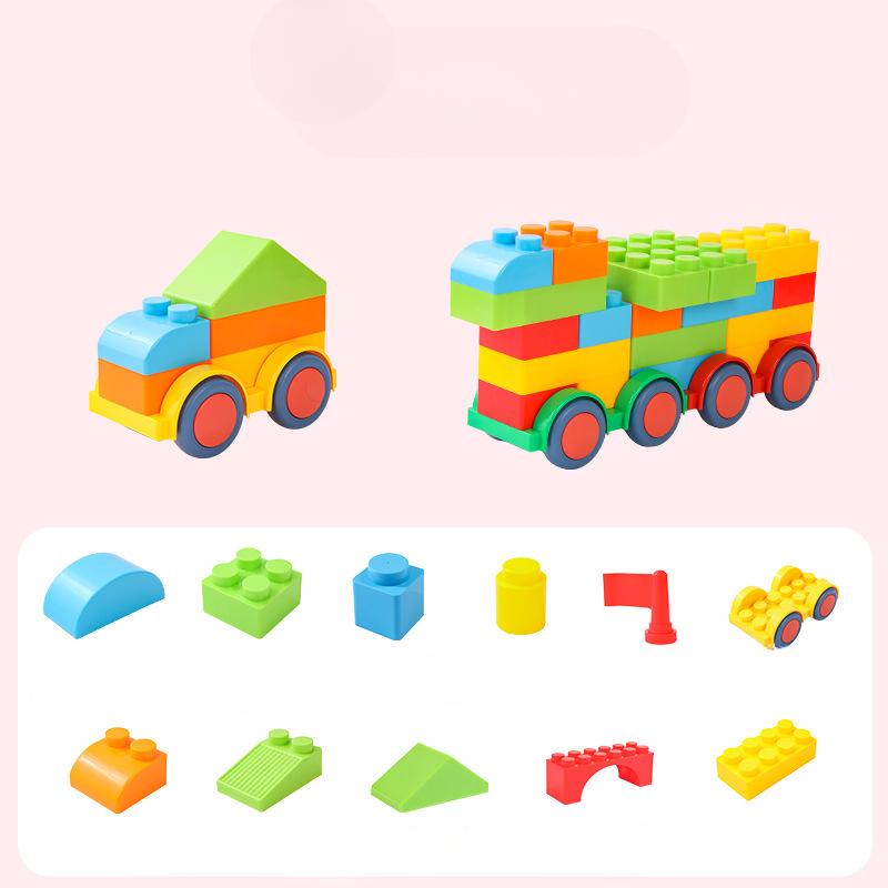 Центр раннего образования Крупногабаритные строительные блоки для замка Детские пластиковые головоломки Строительство Счастливые большие строительные блоки