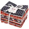 Soimoi Комплект из 16 штук Fat Quarter Bundle — цветочный с геометрическим принтом, 18 x 22 дюйма, лоскутное шитье «сделай сам» — предварительно нарезанная ткань из 100 хлопчатобумажной ткани для квилтинга, красная, синяя и