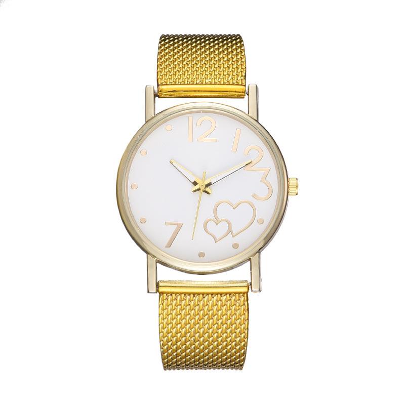 Heart Heart-shaped Women's Women Watch Mesh Belt Love Stainless Steel Mesh Belt Quartz Analog Wrist Watch Fashion Casual New Accessories