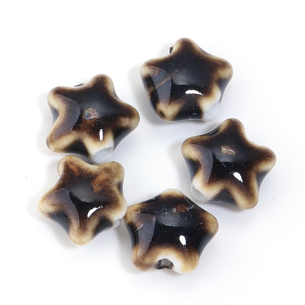 5pcs/lot Colorful Star Beads Ceramic Beads For Making Jewelry Porcelain Spacer Beads Bracelet Necklace Charms DIY Accessories