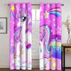 Children's Favorite Unicorn Curtains Cartoon Rainbow Horse Curtains 2 Panel Girls Room Bedroom Living Room Window Decor Curtains