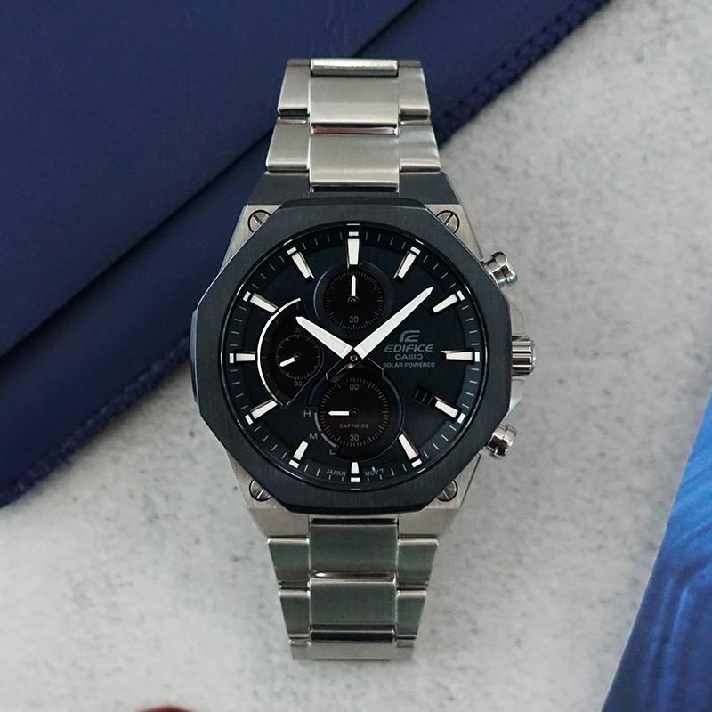 Casio Edifice Солнечные Ультратонкие Водонепроницаемые Спортивные Часы Деловая Рекомендация Солнечный Кварцевый Механизм Стальной Ремешок Мужские часы EFS-S570YDB-2A