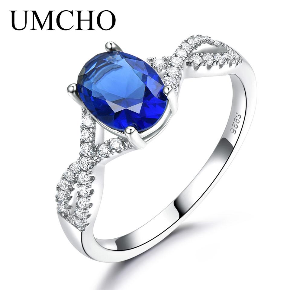 UMCHO Кольцо из Стерлингового серебра 925. Цвет камня на выбор