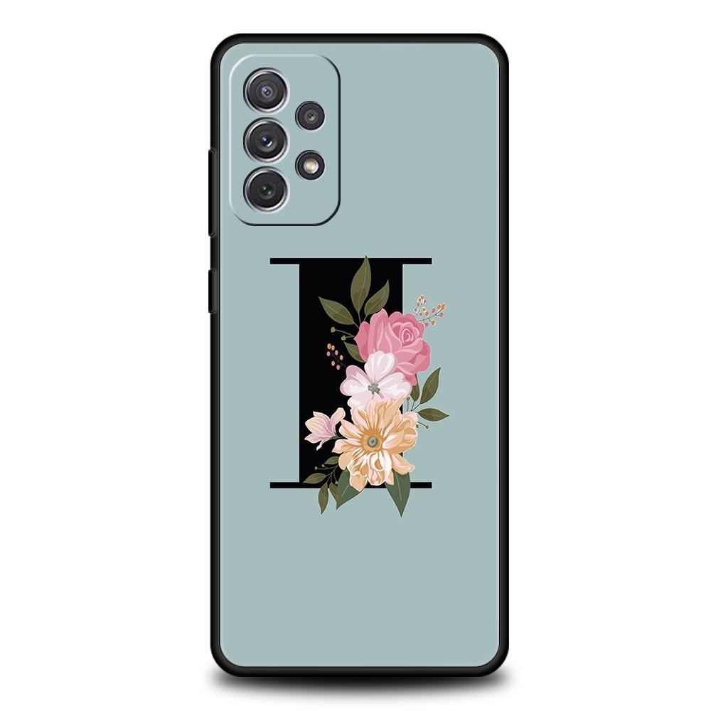 Чехол для телефона Flower Letters S для Samsung Galaxy A15 A13 A51 A71 A41 A31 A21S A03S A05 A12 A32 A52 A23 A25 A33 A53 A73 5G