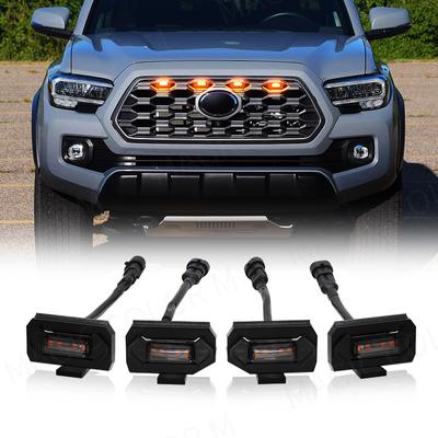 Для Toyota Tacoma Off Road & Sport 2020 2021 2022 светодиодный гриль-светильник на переднюю сетку автомобиля, предупреждающие дневные огни DRL, дневные ходовые огни, 4 шт.
