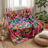 Leopard and Floral Elegance 7 Theme blanket Lightweight Warm Flannel Blanket Decorative Throw Blanket for Home Decoration