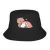 Bubu Bear Shiba Inu Costume Bucket Hat Women Unisex Bubu and Dudu Fishing Caps Hot Summer Beach Vacation Getaway Headwear Bob Hat