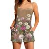 Женский повседневный модный цветочный принт без рукавов подтяжки с карманами комбинезон шорты