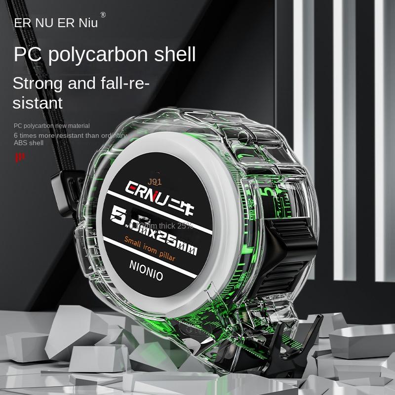 3/5/7/10 м флуоресцентная рулетка с двухсторонней шкалой, черная технология, износостойкая утолщенная многоцелевая измерительная лента