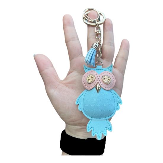 Брелок для ключей в виде совы, компактный, легкий, из искусственной кожи, подвеска для ключей, сумок, рюкзаков, аксессуаров