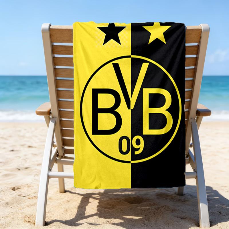 1pc B-BVB Beach Towel, Beach and Seaside Swimming Pool Equipment, Fashion Pattern, Rectangular, Travel Essentials