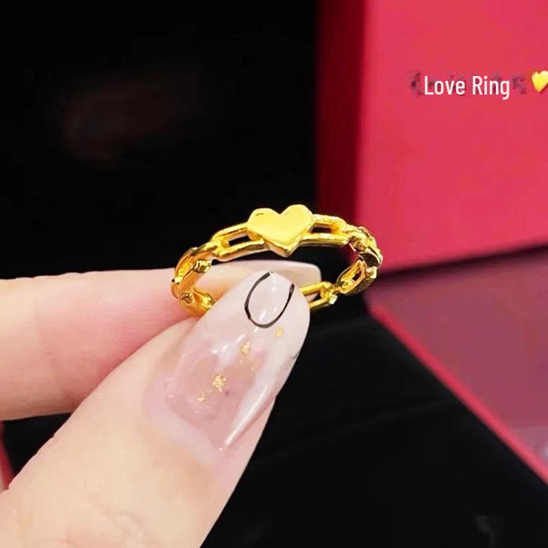Элегантное кольцо Love Ring из титановой стали - невыцветающая цепочка для женщин