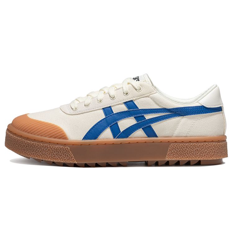 Asics Gel-Court Trail Fabric Synthetic Leather Retro Casual Low-Top Sneakers Unisex Sneakers Off-White Blue 1203A146-203