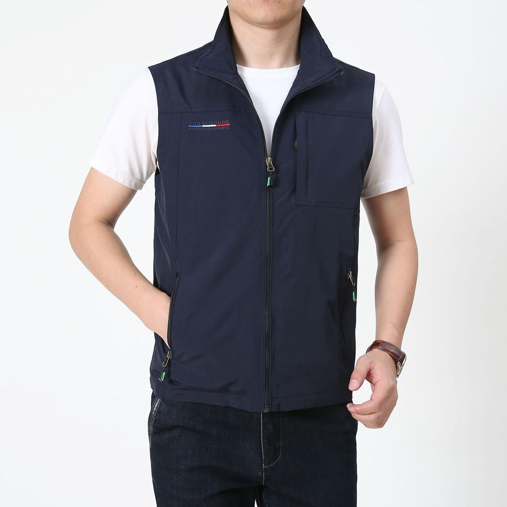 Men's Casual Spring Autumn Waistcoat Outdoor Photography Vest Hiking Sports Gilet Sleeveless Jacket