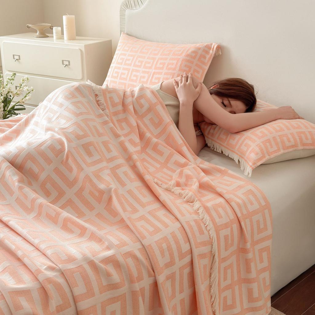 Spring And Summer Long-Staple Cotton 100S Satin Mercerized Cotton Pure Cotton Fringed Gauze Towel Quilt Class A Summer Cool Quilt Air Conditioner Quil