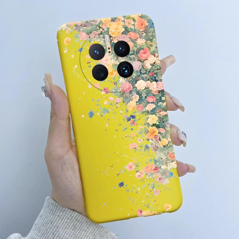 Чехол для телефона Huawei Mate 50 Pro DCO-AL00 DCO-LX9 Дизайн 'Цветочная Девушка 2025' Мягкий Силикон ТПУ Задняя Крышка для Mate50 Pro Чехлы