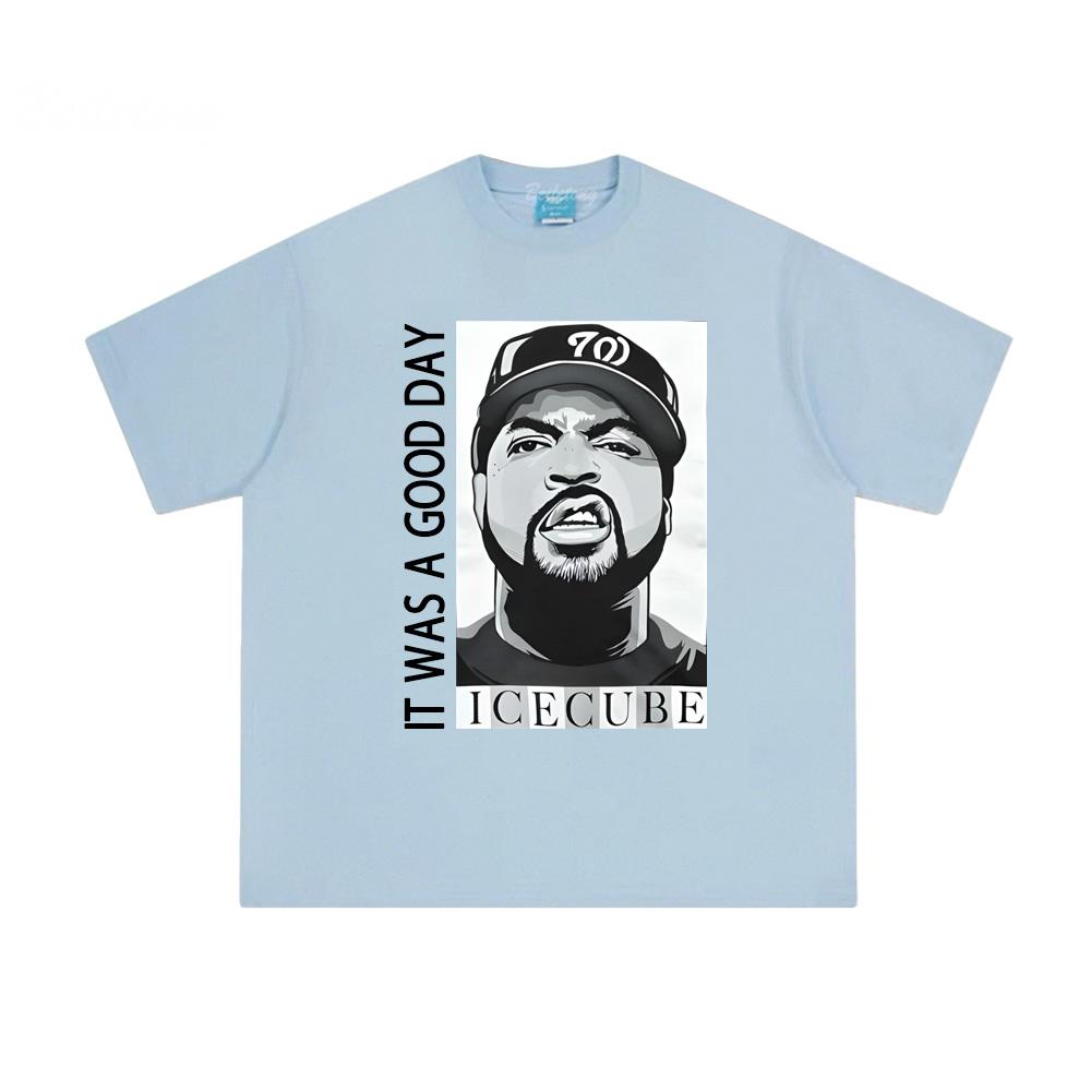 Футболка с кубиками льда Летняя Хип-хоп Футболка с коротким рукавом Корейская 100% Хлопок Футболка с круглым вырезом Одежда Американский Рэпер Женские/Мужские ТОПЫ