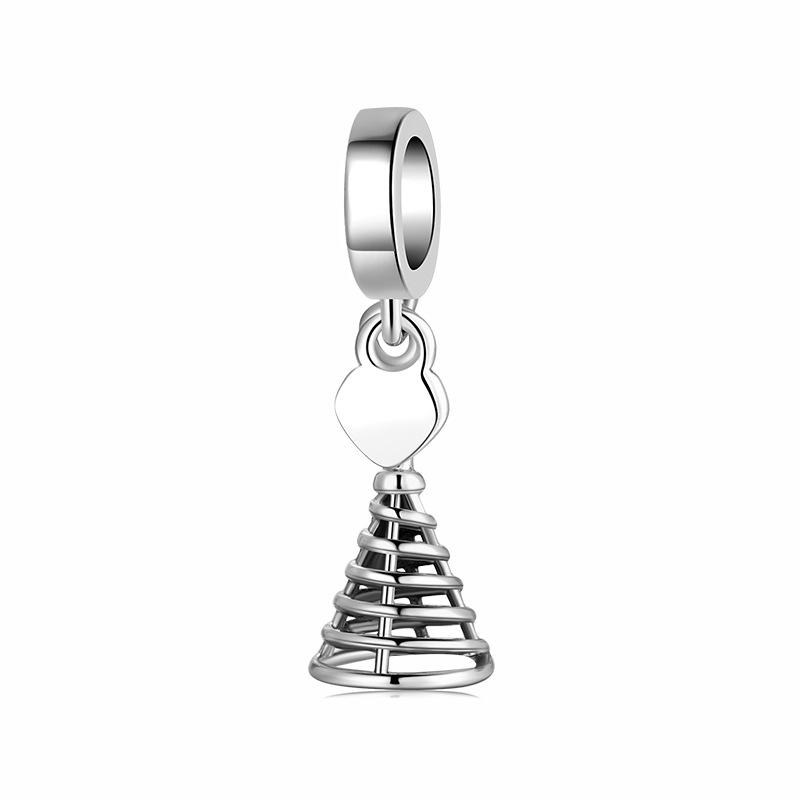 S925 Sterling Silver Beaded Pendant Egg Beater Bread Machine Kitchen Utensils Bracelet Diy Accessories Loose Beads