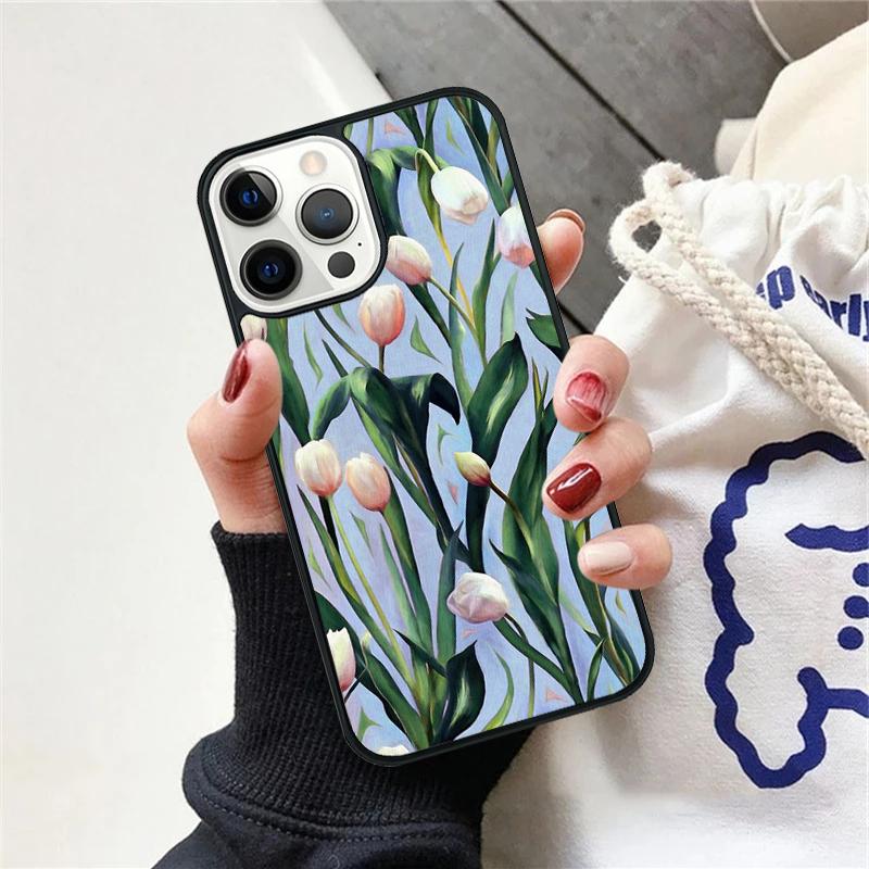 Чехол для телефона с цветами тюльпанов, весна, для iPhone 17 Air 15 16 Чехол 11 13 14 Pro Max 12 Plus Max Fundas