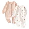 Baby Nest Baby Clothes Girls Rompers Coveralls Overalls Baby Clothes Newborn Clothes Cotton Set Long Sleeve Pink 80 Months Two-Piece Autumn/Winter