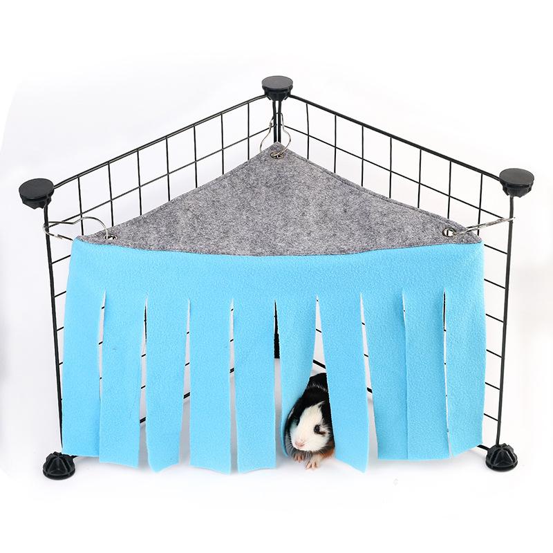1Pcs Hammock Pet Tassel Corner House, Hideout Tent Nest Bed for Hamster Guinea Pig Chinchilla Hedgehog Cage Accessories