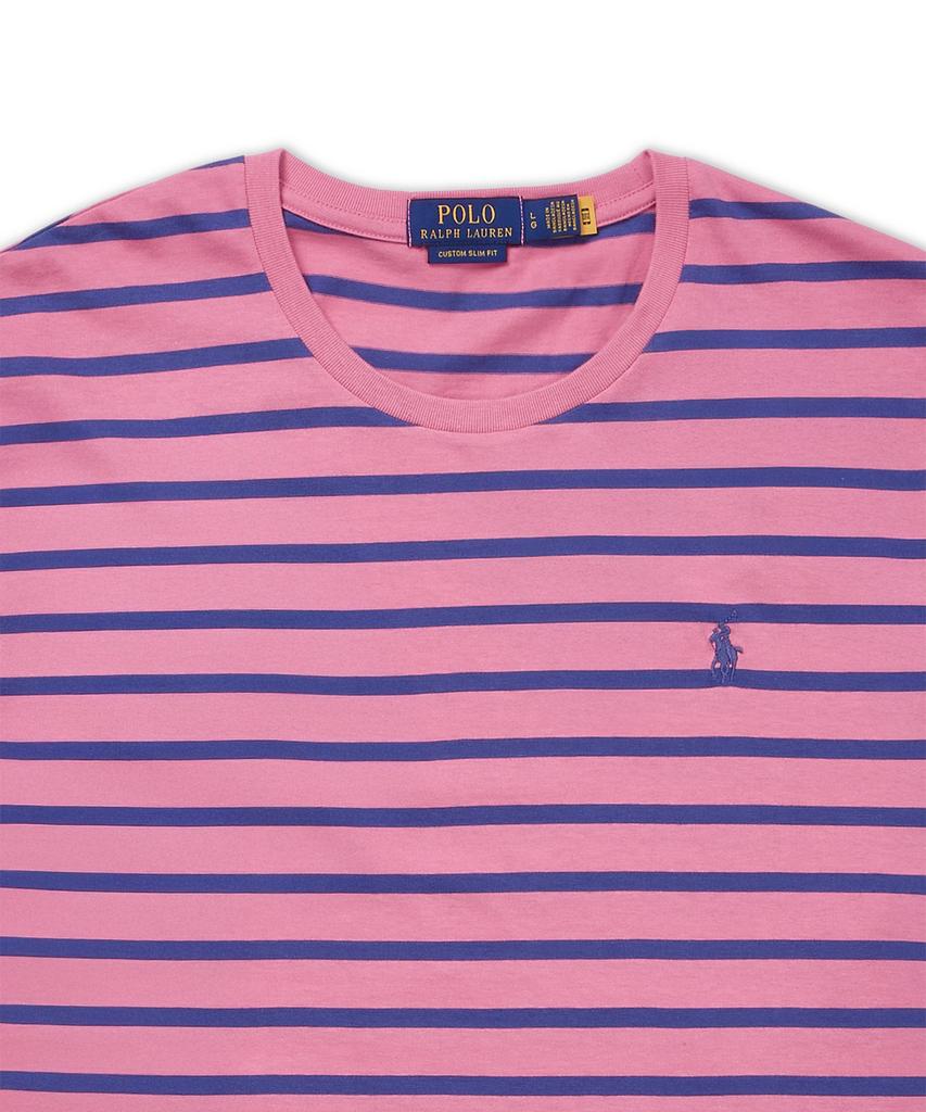 POLO RALPH LAUREN Хлопковая футболка в полоску Custom Slim Fit - Красная