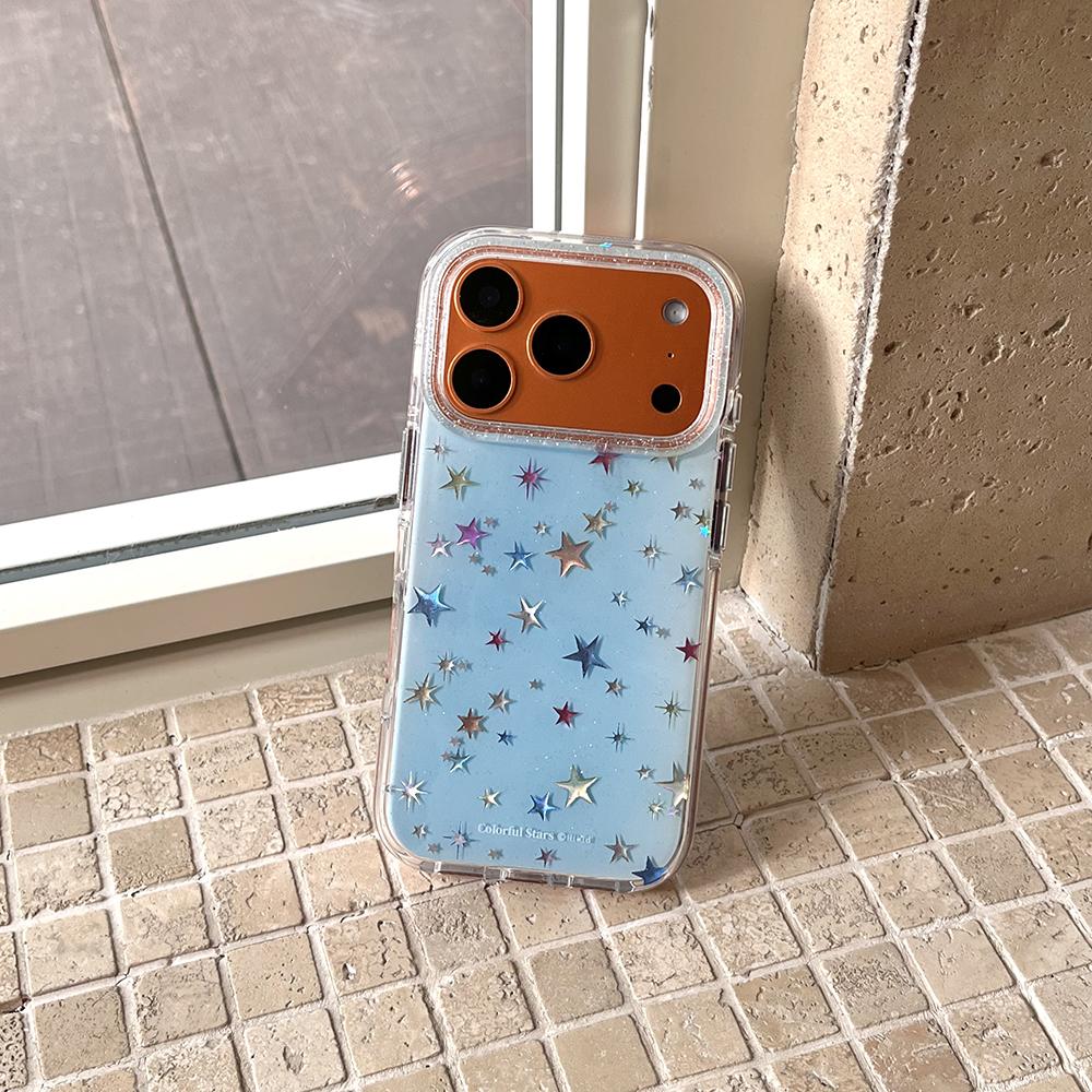 Милый Чехол для Телефона с Лазерным Узором из Звезд для IPhone 16 15 14 17 Pro Max 13 Ударопрочный Защитный Мягкий Чехол с Принтом Пятиконечных Звезд