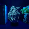 Kamado Tanjirou 3D аниме лампа акриловая лазерная гравировка фигурка убийцы демонов отаку друг подарок на день рождения светодиодный ночник домашний декор
