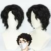 Косплей парик Сакуса Киёоми Хайкю Короткий Кудрявый Аниме парик Парень Черный Косплей парики Аниме Мужской Синтетический парик с челкой На каждый день Школа
