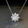 S925 Sterling Silver Sunflower Pendant Necklace with Luxury Pave Zircon for Women