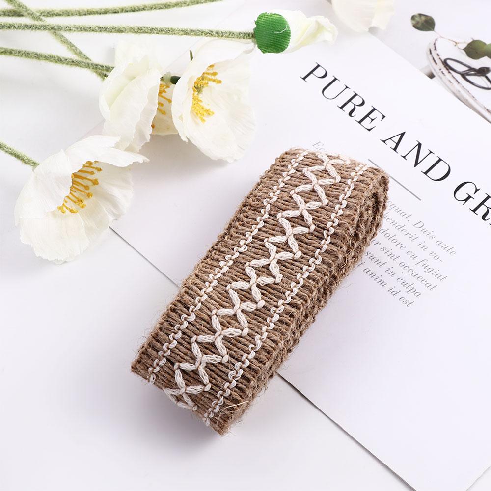 Ornament Lace Woven DIY Scrapbook Crafts Burlap Roll Jute Ribbon Wedding Party Supplies Hemp Rope