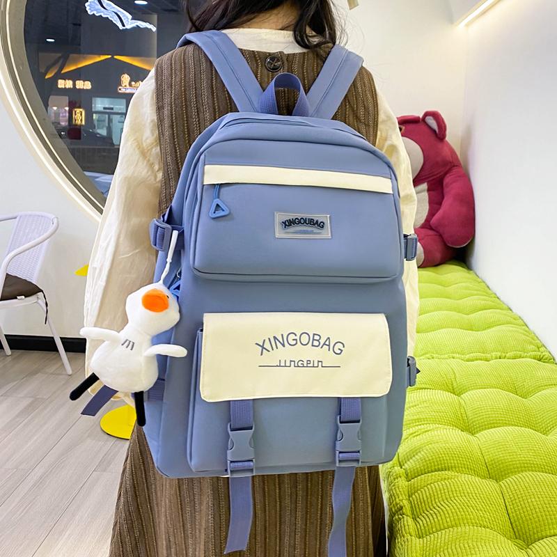 Студенческий школьный рюкзак с буквенным блоком, цветной женский рюкзак большой емкости, набор