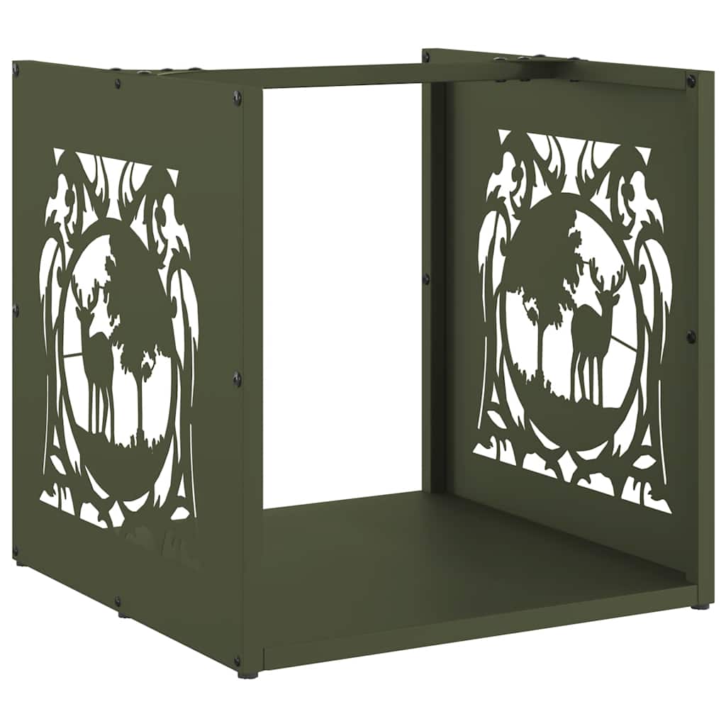 Firewood Rack Olive Green 40 x 40 x 40 cm Cold Rolled Steel