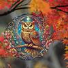 1pc Metal Mandala Wind Chime with Owl & Floral Night Design - All-Season Outdoor/Indoor Hanging Decor for Gardenift
