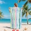 For Fashion Summer Colorful Striped Ultra-Soft Microfiber Beach Towel Quick-drying Silver Ion Antibacterial Cross-Border